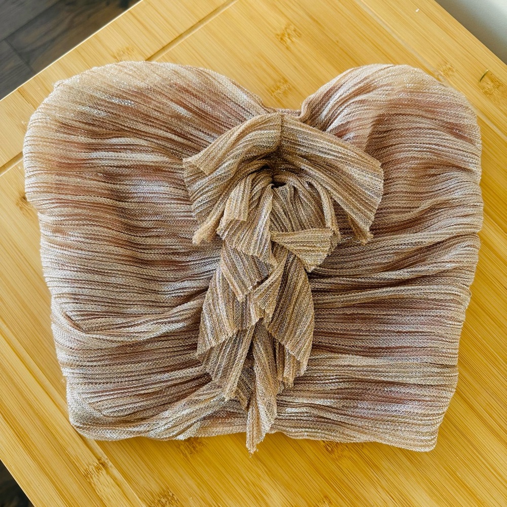 Maeve by Anthropologie Metallic Ruffle Tube Top ✨